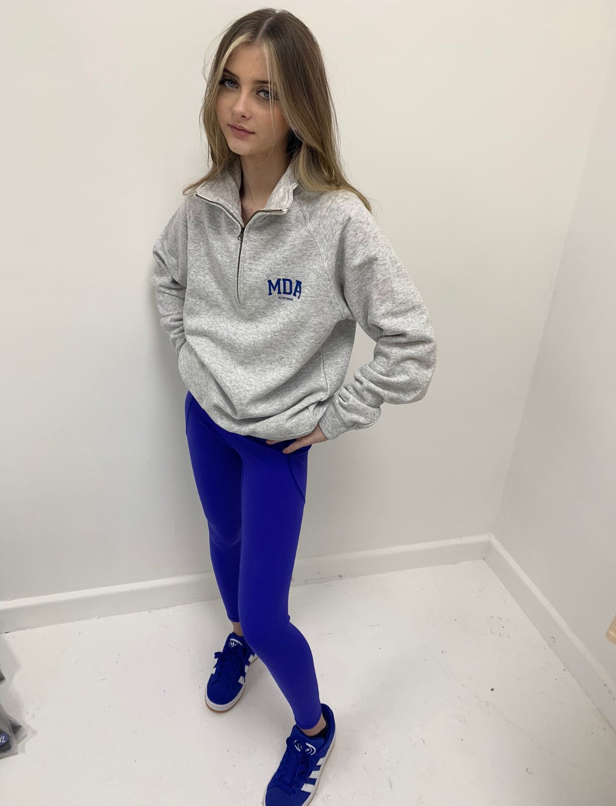 MDA half zip jumpers grey & Royal blue