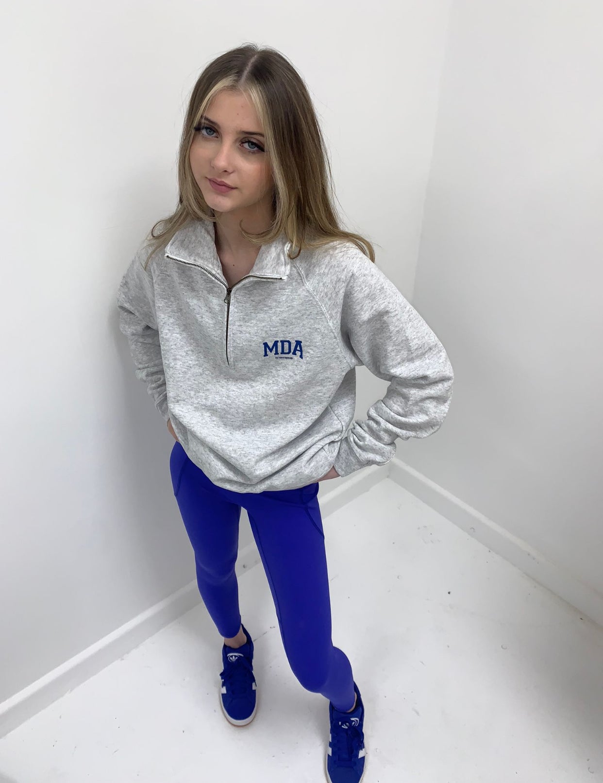 MDA half zip jumpers grey & Royal blue