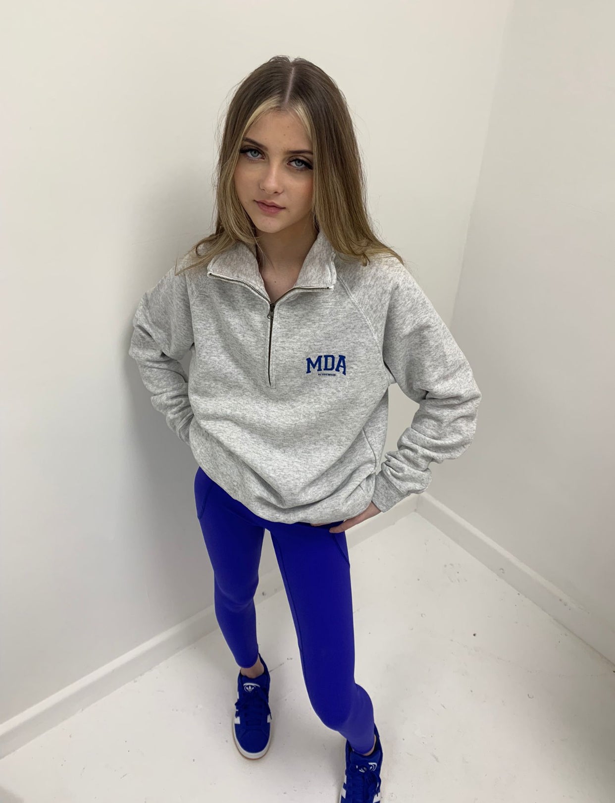 MDA half zip jumpers grey & Royal blue